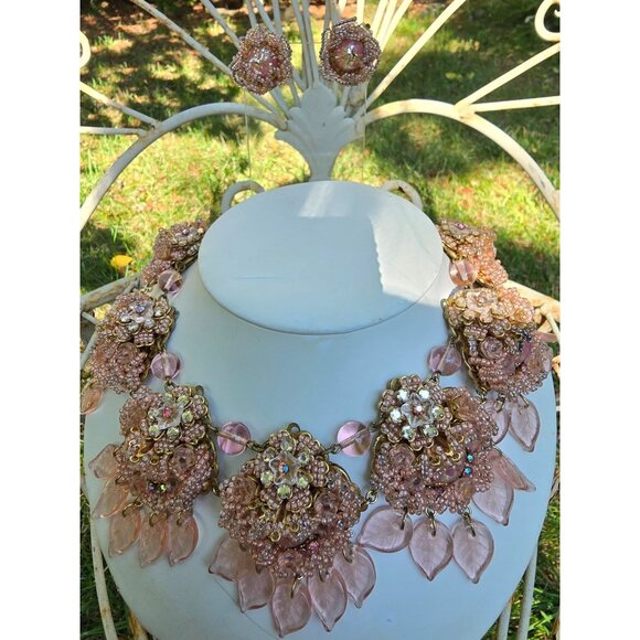 Magical Hard To Find Ian St Gieler For Stanley Hagler Confetti Glass Demi Parure - Picture 1 of 13